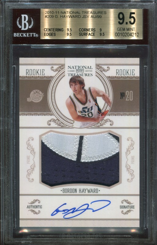 1.9 Gordon Hayward 2010 Panini National Treasures  209  65/99