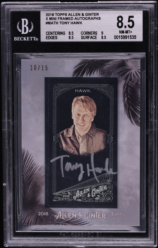 Tony Hawk 2018 Topps Allen & Ginter X Mini Framed Autographs #MA-TH 10/15