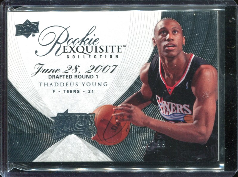 1.12 Thaddeus Young 2007 Upper Deck Exquisite Collection Rookies 110  6/99