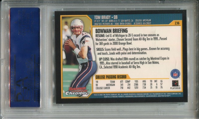 Tom Brady 2000 Bowman Chrome #236