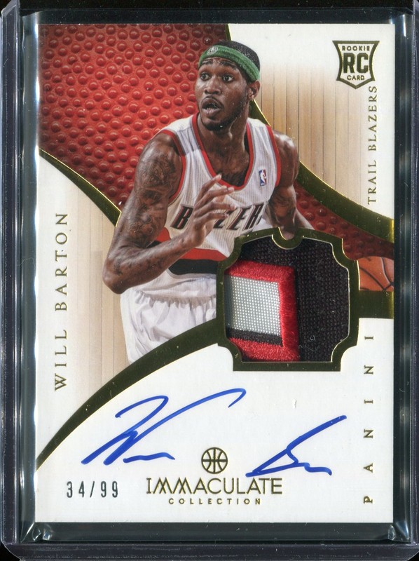 2.10 Will Barton 2012 Panini Immaculate Collection  139  34/99