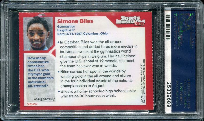 Simone Biles 2014 Sports Illustrated for Kids Series 5 #292