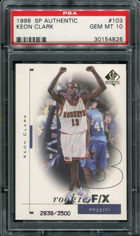 1.13 Keon Clark 1998 Upper Deck SP Authentic  103  2838/3500