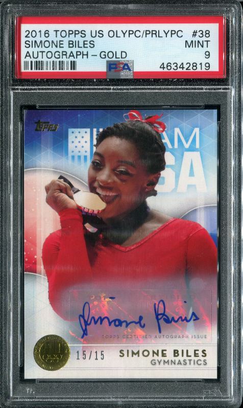 Simone Biles 2016 Topps US Olympic Team Autographs Gold #38 15/15