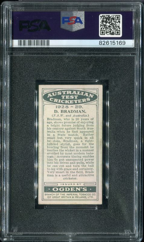 Don Bradman 1928 Ogden Australian Test Cricketers Tobacco