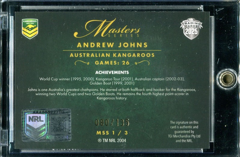 Andrew Johns 2025 NRL Elite Masters Series #MSS1 80/135