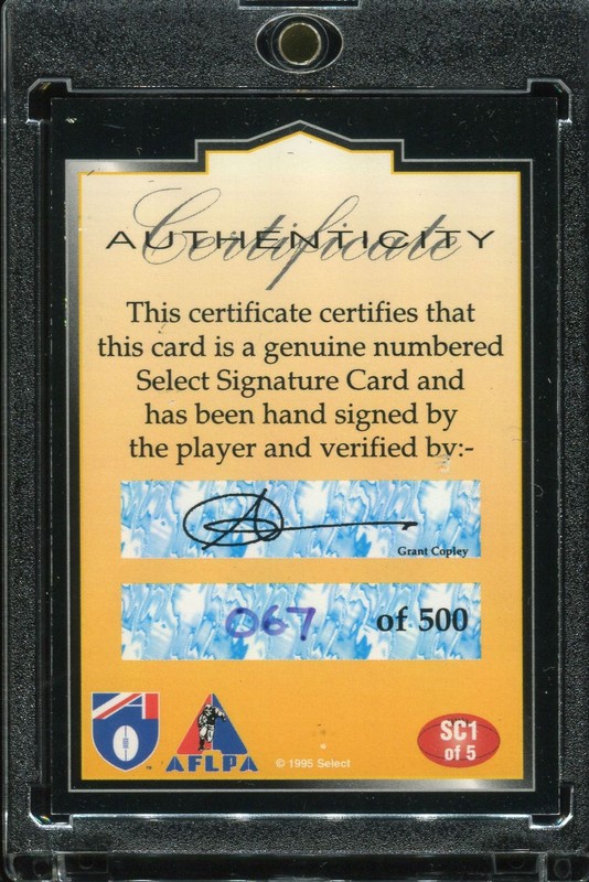 Gary Ablett 1995 Select Signature #SC1 67/500