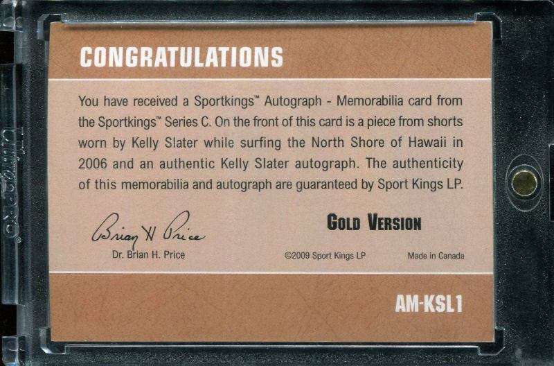 Kelly Slater 2009 Sportkings Gold #AM-KSL1