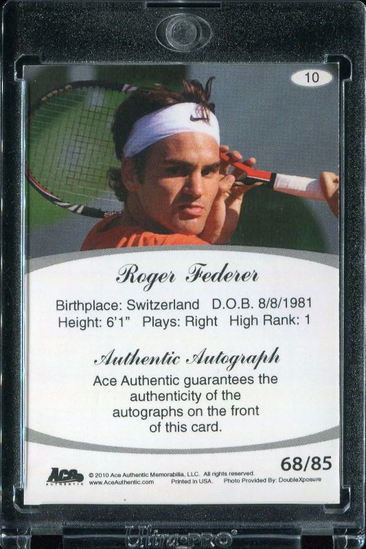 Roger Federer 2010 Ace Authentic Aces #10 68/85