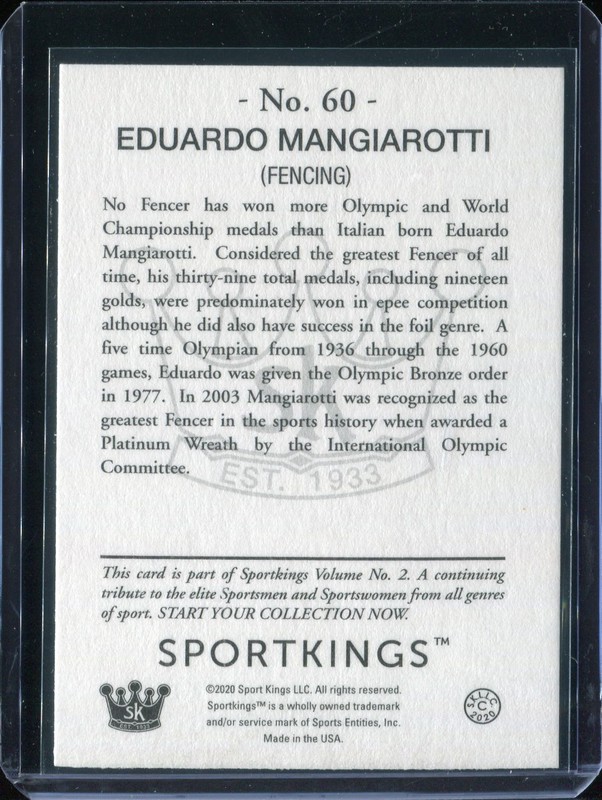 Eduardo Mangiarotti 2021 Sportkings Volume 2 #60