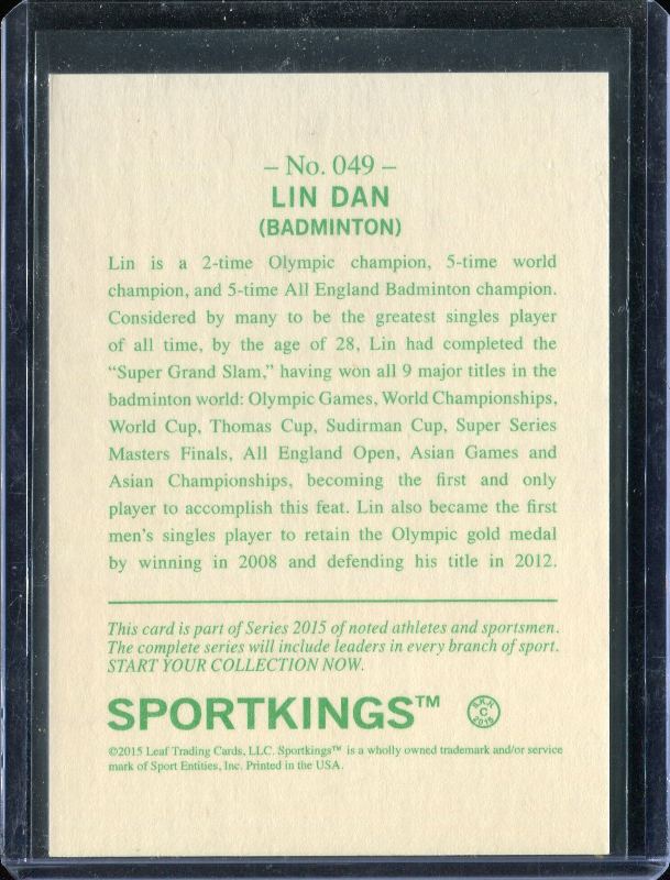 Lin Dan 2015 Leaf Sportkings #49
