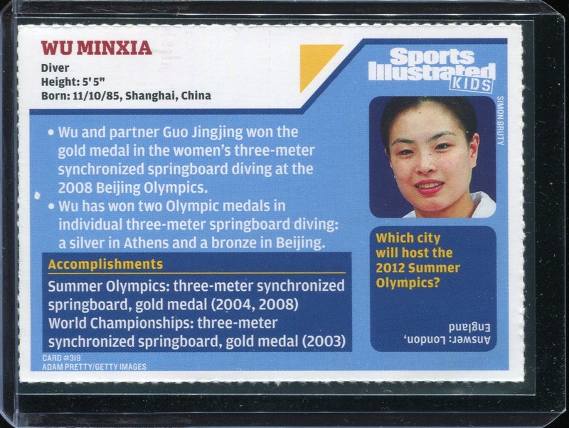 Wu Minxia 2008 Sports Illustrated for Kids #319