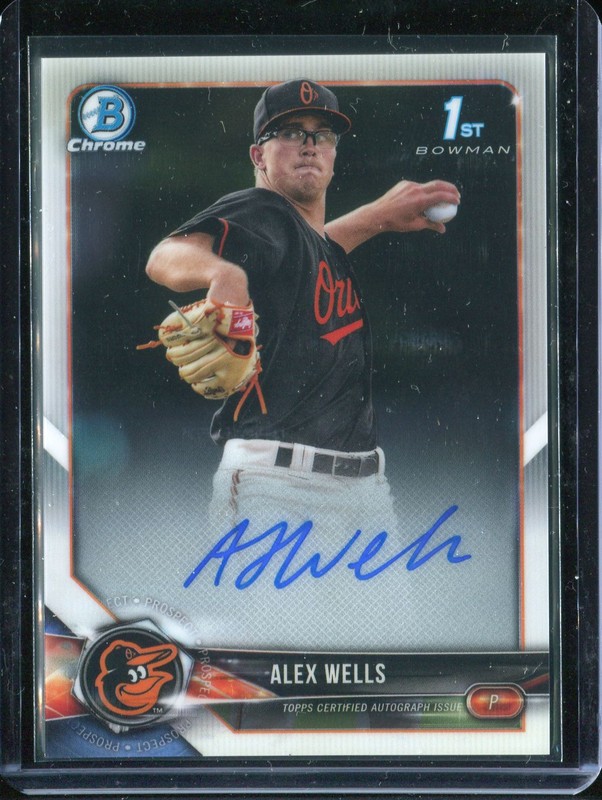Alexander Wells 2018 Bowman Chrome Prospect Autographs #BCPA-AW 