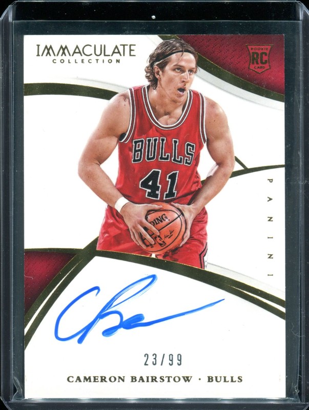 Cameron Bairstow 2014 Panini Immaculate Collection Rookie Autographs Jersey Number #142 